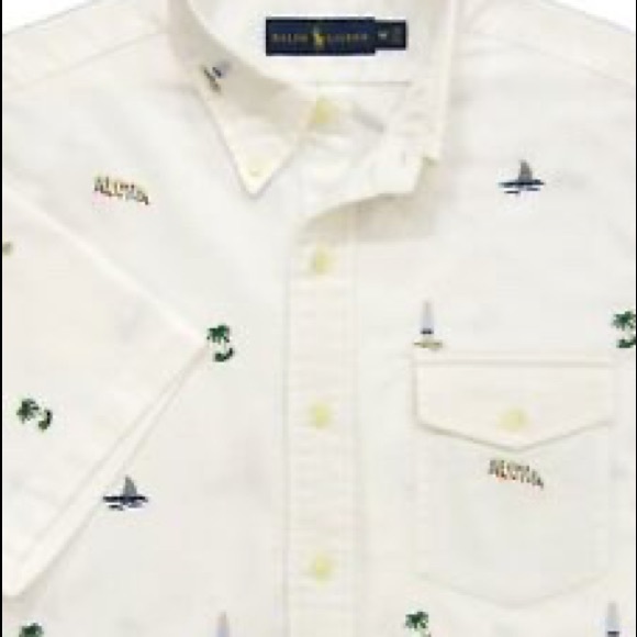 Ralph Lauren Vintage Black Label Aloha Size Medium Slim Fit Button Up - Picture 4 of 8